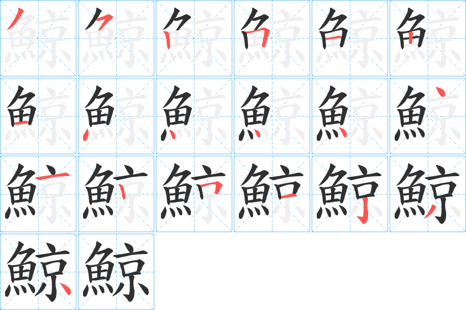 鯨的筆順分步演示圖